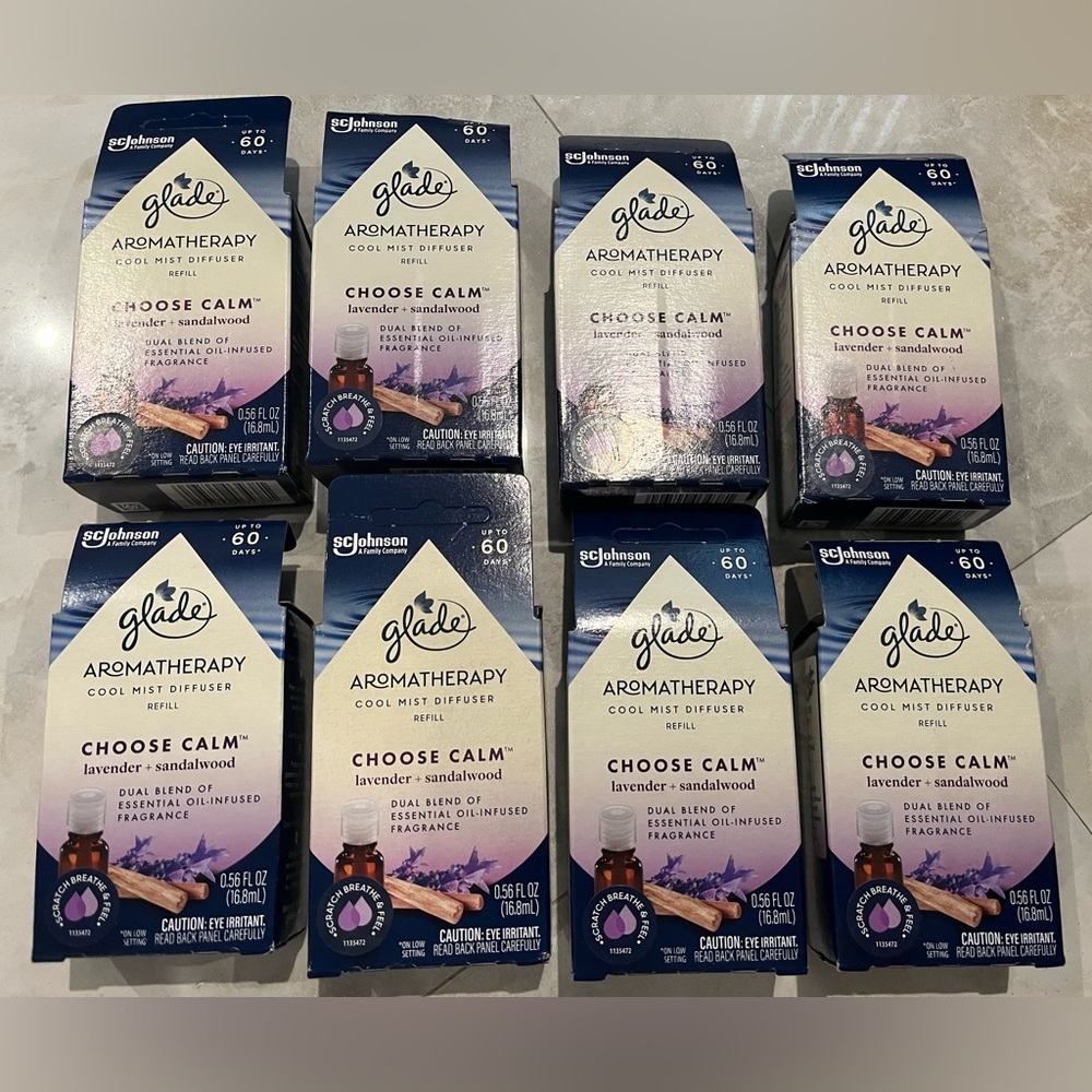 8 NEW Glade Aromatherapy Cool Mist Diffuser Refills
